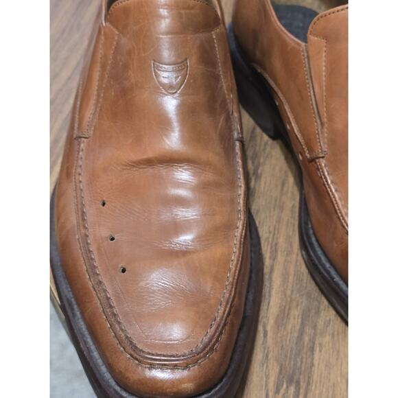 MICHAEL TOSCHI CIS‎ Equipped Loafer Dress Shoes Cognac Leather Size 10.5 ITALY - Picture 3 of 8